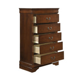 Traditional Design Bedroom Furniture 1pc Chest of 5x Drawers Brown Cherry Finish Antique Drop B01165028