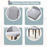 Four Light Gray Linen-Cotton dining chairs, simple and versatile, comfortable and accompanied. W1151P263121
