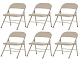 6pcs Elegant Foldable Iron & PVC Chairs for Convention & Exhibition Light Brown 09014703