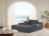 NEW Convertible Chaise Lounge Chair Plush with Wide Armrest & Throw Pillows, Cozy Boneless Sleeper W3975P479028