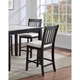 Casual Seating Black Finish Chairs Set of 2 Rubberwood Transitional Slatted Back Design Dining Room W2170140356