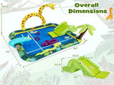 82" Inflatable Jungle Spray Pool with Giraffe Sprinkler & Slide, Kids Water Play Center for Backyard 56775058