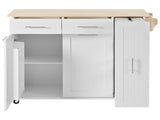 Kitchen Island with Drop Leaf, Kitchen Cart with 3 Tier Pull Out Cabinet Organizer, Internal 63885739