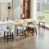 Mid Century Modern Counter Height Bar Stools Set of 2, Farmhouse Linen Fabric Upholstered Accent 23165077