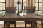 ZUN Classic Light Rustic Brown Finish Wooden 1pc Dining Table w Self-Storing Leaf Mindy Veneer Furniture B01158529