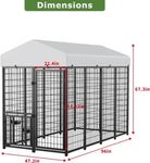 ZUN Large Dog Kennel Outdoor Pet Pens Dogs Run Enclosure Animal 8'L x 4'W x 5.6'H T3210P294080