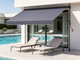 78" Manual Retractable Patio Awning, Height Adjustable Sunshade Canopy with Crank Handle for 28664360