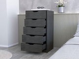 Smokey Oak 5 Narrow Drawer Dresser B062P175164