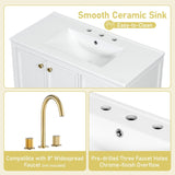 36" Bathroom Vanity with Sink, Bathroom Cabinet with Soft-Closing Door, 4 Drawers of Different N759P293646K