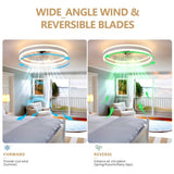 ZUN Ceiling Fan with Lights Dimmable LED W1340P176451