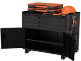 34.3" Rolling Metal Tool Cabinet - Heavy Duty Garage Storage with Lockable Doors & 3 Drawers, Mobile 62640081