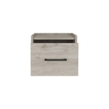 Floating Nightstand, Space-Saving Design with Handy Drawer and Surface, Light Gray B097P163091