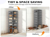 7-tier, 360&deg rotating wood-plastic composite shoe rack, 60*60*184cm, gray 93823398