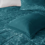 King/Cal King Velvet Duvet Cover Set with Throw Pillow B03596073