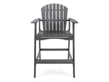 Outdoor Acacia Wood Adirondack Barstools, Set of 2, Dark Gray 61680.00DGRY