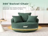 360&deg Swivel Chair Accent Barrel Chair Swivel Round Upholstered Sofa Chair with 3 Removable W2231P264471