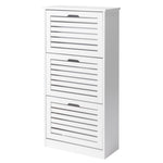 ZUN 3-bucket louvered shoe cabinet 04097946