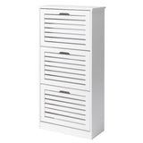 ZUN 3-bucket louvered shoe cabinet 04097946