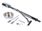 32" Steering Column Tilt Street Rod Floor Shift with Wheel Adapter No Key Chrome 25399086