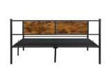 California King Bed Frames ,Headboard with wood panel decoration,black W311P284655
