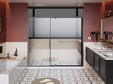 56-60.in W x 72.in H Pivot Shower Door, 1/4 inch Thick Clear Tempered Glass Swing Shower Door with W3048P353738