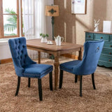Modern, High-end Tufted Solid Wood Contemporary Velvet Upholstered Dining Chair with Wood Legs 93951433
