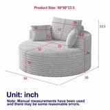 50"L Corduroy Sponge single sofa,No Assembly Required,Fluffy Modern Sleeper Chair for Living room, W834P337431