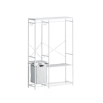 ZUN Portable Wardrobe Clothes Rack, Freestanding Clothing Rack with Bottom Mesh Storage Rack, 37325947