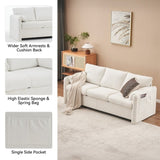 004-Modern 3-Seater Sofa 77" Chenille Couch - Plush Triple Seater Sofa with High-Density Foam W2636P232362