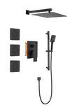 Shower System with Shower Head, Hand Shower, Slide Bar, Bodysprays, Shower Arm, Hose, Valve Trim, TH-68112-MB