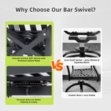 Modern Outdoor 2-Piece Swivel Bar Chairs Aluminum Frame with Ember Black, 360&deg Swivel, Ergonomic 55936866