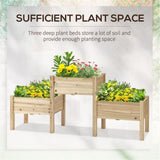 ZUN Wooden Planter、Flower shelf,Wood Planter Box-Natural 51657231