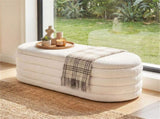 White Upholstered Storage Bench with Gas Struts 660LBS Seating Capacity for Bedroom 41466340