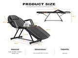 Professional Tattoo Bed Chair Massage Table with Storage Pocket and Towel Hook for Esthetician, 88001728