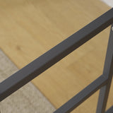 Twin Size Metal Loft Bed with Desk and Storage Shelves, 2 Built-in Ladders & 94507753