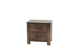 Oak Finish 1pc Nightstand Wooden Bedside Table 2x Drawers Storage Bedroom Furniture B011P244397