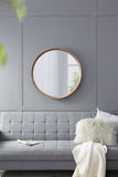 31.5" Round Pine Wood Mirror, Wall Mounted Mirror Home Decor for Bathroom Living Room W2078P152649