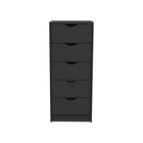 Dresser Kamran, Five Drawers Narrow, Black Wengue Finish B092122838