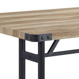 Oak and Sandy Black Dining Table with Metal Leg B062P209308