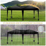 10x20 Black Pop Up Canopy Outdoor Party Tent with 6 Sidewalls with 6 pcs Weight Bag,Carry Bag 61666922