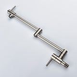 Brass Folding Faucet 1/2'' NPT Wall Mount Kitchen Faucet Two Handles Cold Water Tap Nickel 01254836
