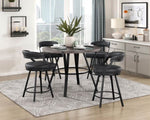 ZUN Brown Wood Finish Round Counter Height Table 1pc Black Metal Frame Rustic Style Dining Kitchen B011P199727