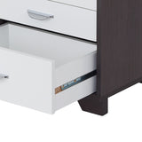 ZUN White and Black 3-drawer Rectangular Accent Table B062P181404