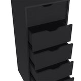 Dresser Kamran, Five Drawers Narrow, Black Wengue Finish B092122838