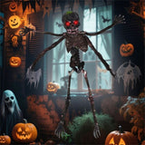 6ft Sound-Activated Halloween Skeleton - Flashing Red Eyes, Spooky Sounds, 4 Poseable Arms Extra 04271762