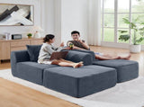 114" Cloud Sectional Couch with L-Shape Chaise, Modular Sofa with Movable Ottoman, Upholstered W1117P371652