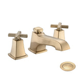 Two Handle Widespread High-arc Bathroom Faucet with Drain Assembly, Brushed Gold W122458935