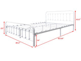 Metal Platform Bed Frame, Victorian Style Headboard/Footboard/Under Bed Storage/No Box Spring W840P296694