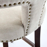 Mid Century Modern Counter Height Bar Stools Set of 2, Farmhouse Linen Fabric Upholstered Accent W1143P296347