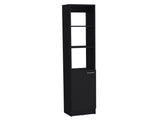 Linen Cabinet, 1 Door, 6 Shelves, Black B097P199754